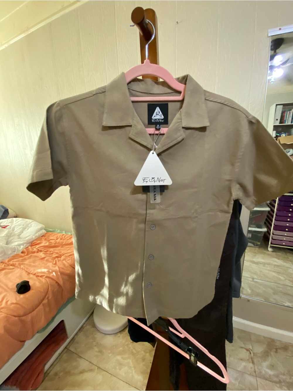 Kids' Short-Sleeve Button Down Shirt - Khaki
